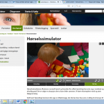 Bild på hemsidan för den norska hörselsimulatorn