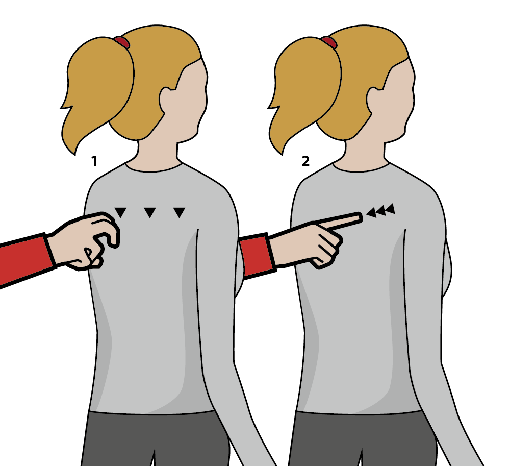 Illustration för signalen placering av person