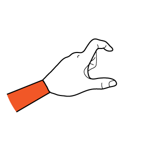 illustration handform för måtthanden