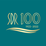 Logotyp för Sveriges Dövas Riksförbund 100 år.