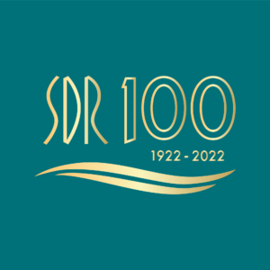 Logotyp för Sveriges Dövas Riksförbund 100 år.