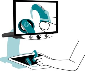 Ett CI som ligger under en förstorande kamerasystem så att förstorat på skärmen. 