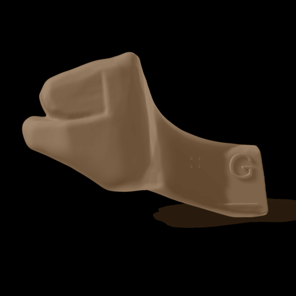 Bild av en 3D-hand som visar bokstaven G.