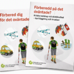 Materialet Förberedd på det oväntade ligger snett ovanpå materialet Förbered dig för det oväntade. Illustration.