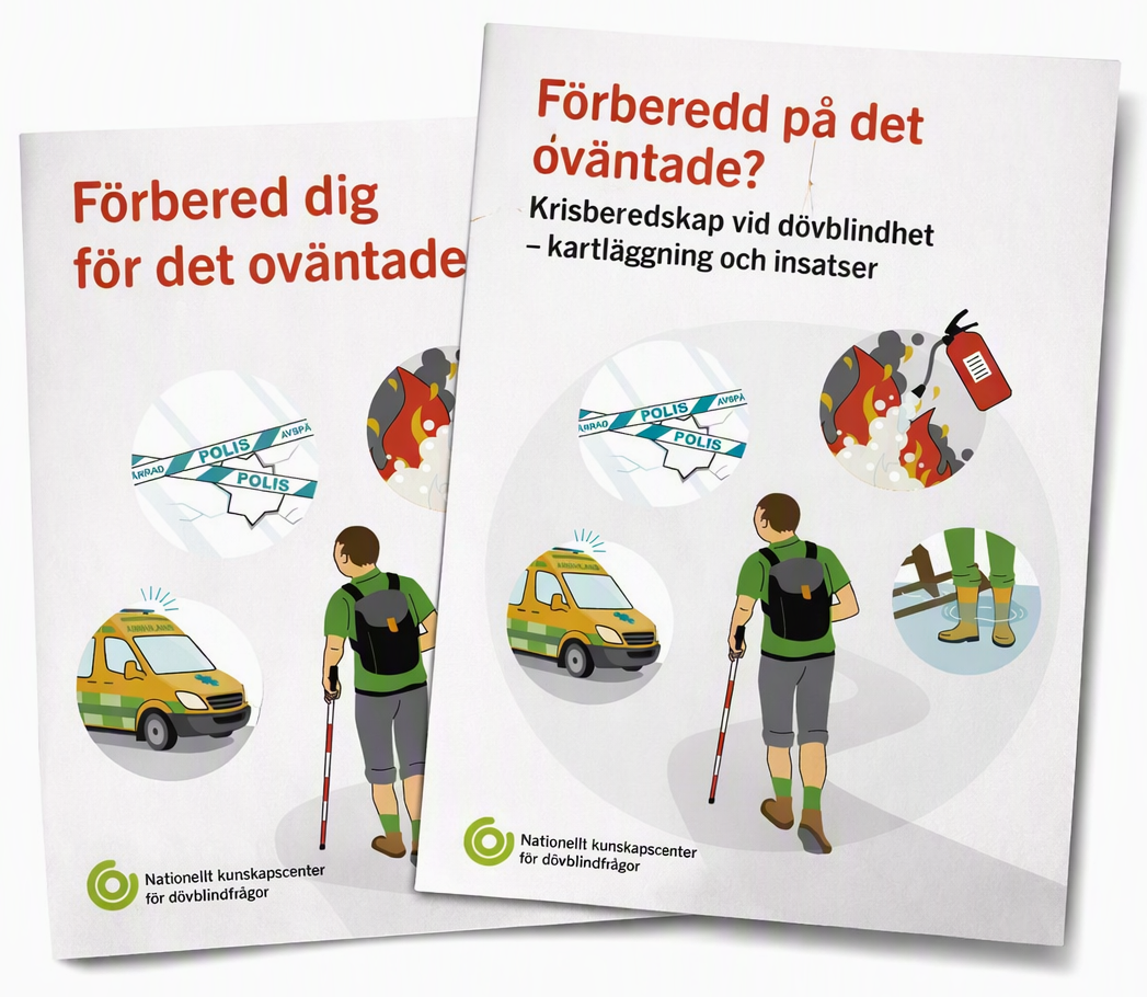 Materialet Förberedd på det oväntade ligger snett ovanpå materialet Förbered dig för det oväntade. Illustration.