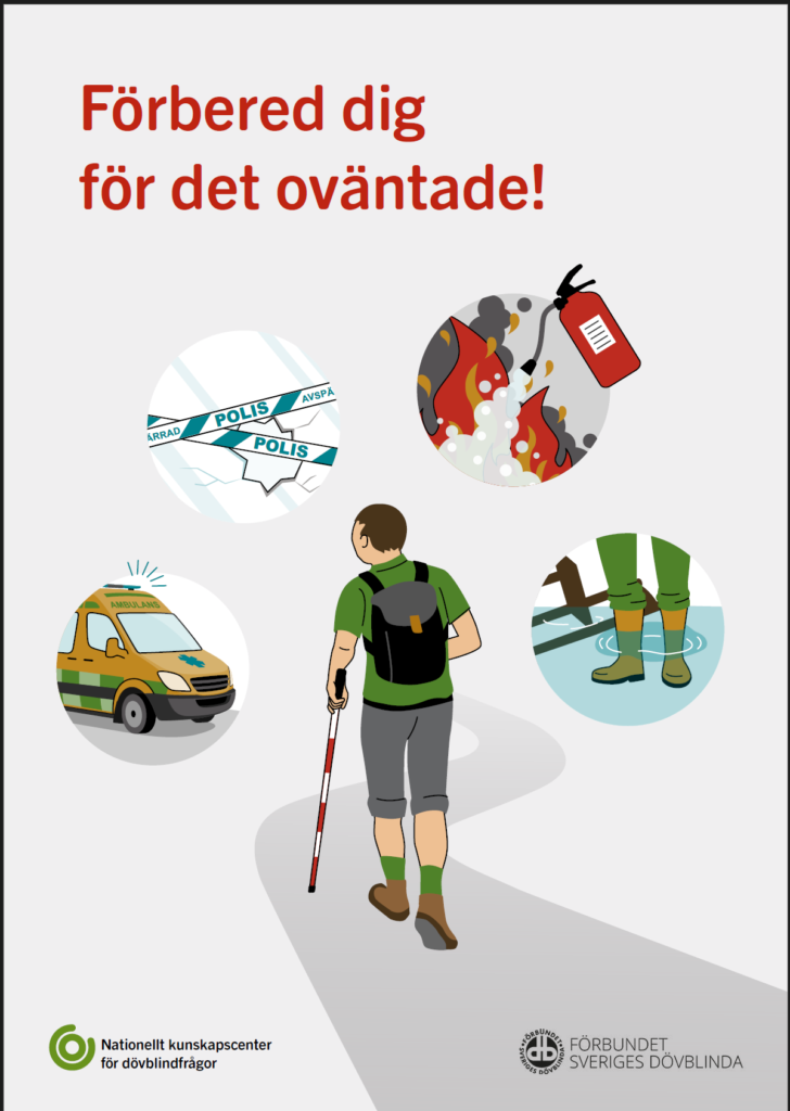 Framsidan av broschyren Förbered dig för det oväntade! Illustration.